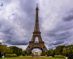 The Eiffel Tower on a Cloudy Day