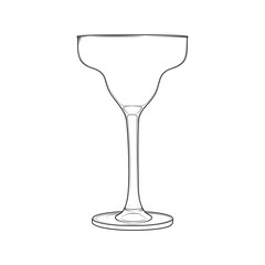 An elegant, minimalist glass for alcoholic drinks. A simple vector illustration for a bar menu, restaurant logo, or beverage design.