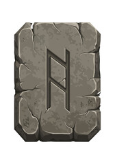Stylized Vector Illustration of Ancient Norse Rune Stone