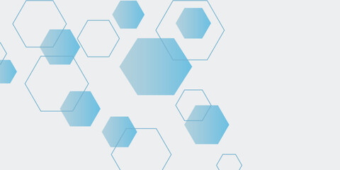 Abstract blue hexagon banner background. Eps10 vector