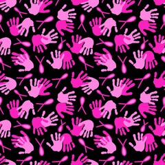 Breast cancer month seamless pink ribbon day mammogram pattern for medical accessories and medicine textiles