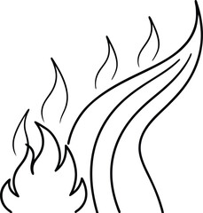 Black tribal tattoo design of a bird with wings and a fire symbol as a vector illustration and icon pattern art