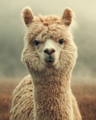 Fluffy alpaca with soft wool and enhanced fleece texture