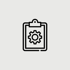 Clipboard with Gear icon