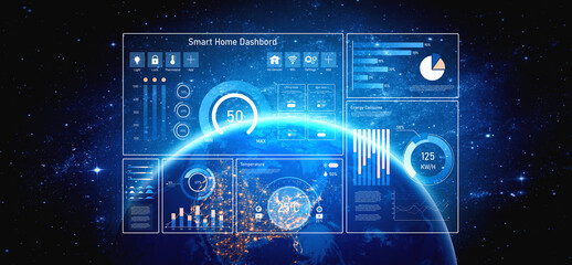 Smart home dashboard manages IoT system. Smart home dashboard controls temperature, dashboard tracks energy, smart home handles devices, and smart home dashboard monitors data. Vouch