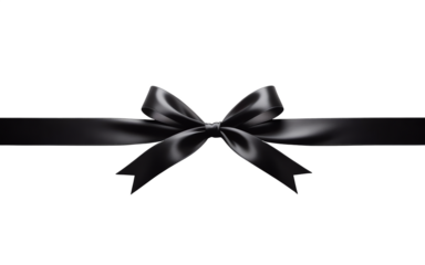 black bow isolated on transparent background, PNG,Ultra-realistic 4K black satin bow with smooth fabric folds and refined highlights, isolated on white—ideal for premium branding, packaging, or luxury
