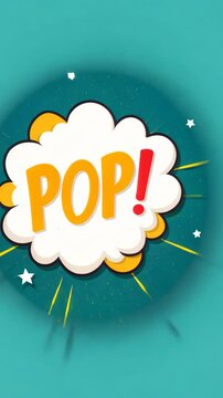 Dynamic comic style pop animation with vibrant colors and explosive elements