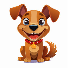 Fototapeta premium Fröhlicher Hund im Cartoon-Stil