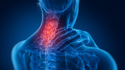 人体イメージ　首、肩の痛み