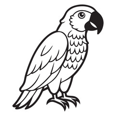 Obraz premium macaw parrot vector icon outline