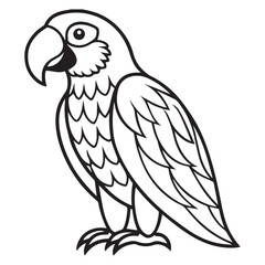 Fototapeta premium macaw parrot vector icon outline