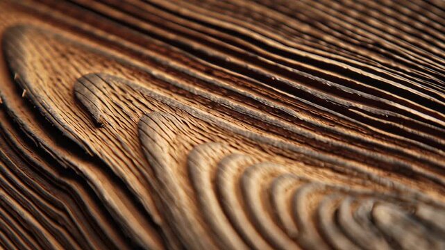 Tree trunk cross section with natural wood rings texture background, empty space for text, slow motion animation