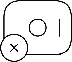 Vector art of camera with cross mark