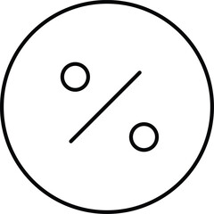 Vector art of percentage sign in a circle for discount use