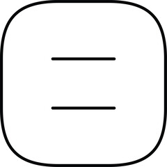 Vector art of black and white equals sign inside a rounded square