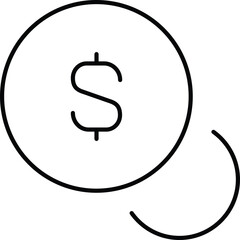 Vector art of dollar coin icon, vector illustration