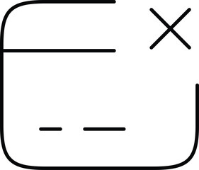Vector art of credit card declined icon in vector format