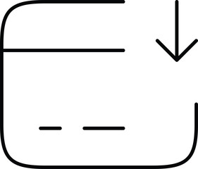 Vector art of a simple outline icon of a document download