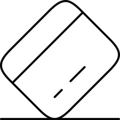 Vector art of a simple outline icon of a credit card