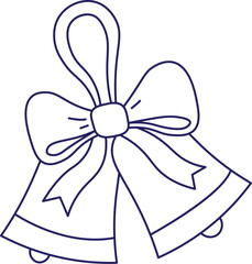 Festive Bells with Ribbon Doodle
