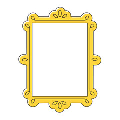 Simple vertical yellow frame illustration isolated vector