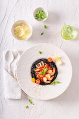 Exclusive spaghetti bolognese as a fine dish in a restaurant.