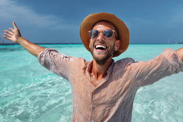 young man on the beach