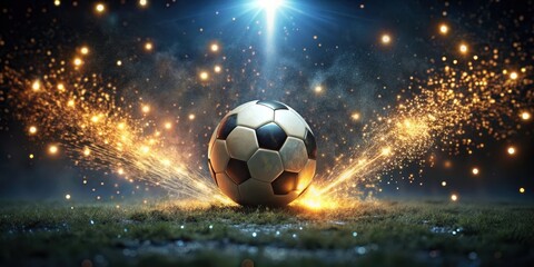 Fototapeta premium A football with LED lights embedded in the ball
