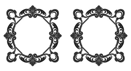 Intricate black ornate frames decorative swirls and flourishes elegant design elements