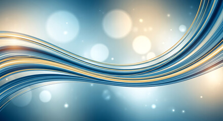 Simple abstract composition with flowing curved lines and light bokeh effect, modern minimal design