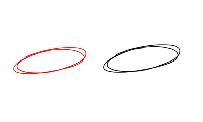 Red and orange glowing ellipse isolated on transparent background