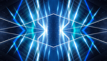 Fototapeta premium Abstract futuristic neon background, glow, light reflection.