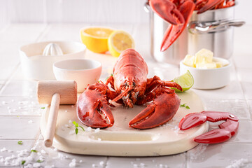 Teasty lobster as healthy and fresh summer appetizer.