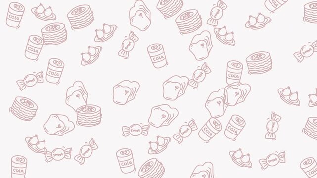 Pink candy patterned background suitable for sweetthemed designs, parties, invitations, and confectionery products advertising. Bright, fun, and eyecatching.