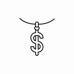 neckalce amulet dollar symbol icon sign vector