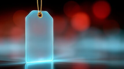 Blank tag hanging on string customizable empty label empty paper tag suspended ready for personalized text