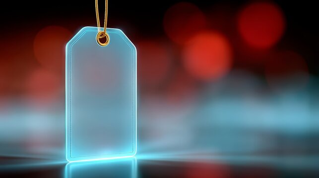 Blank tag hanging on string customizable empty label empty paper tag suspended ready for personalized text - Powered by Adobe