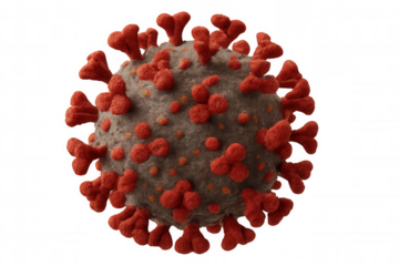 Coronavirus pathogen particle illustration with spikes representing covid-19 infection and global pandemic