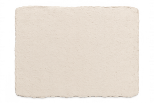 Beige handmade textured paper with deckle edge, vintage craft parchment background, transparent - Powered by Adobe