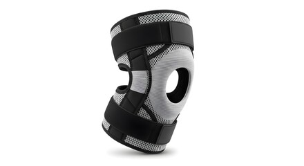 Orthopedic Knee Brace for Injury Support and Rehabilitation, Isolated on White Background for Medical and Sports Recovery