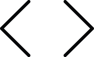 Vector art of angle bracket icon for coding design