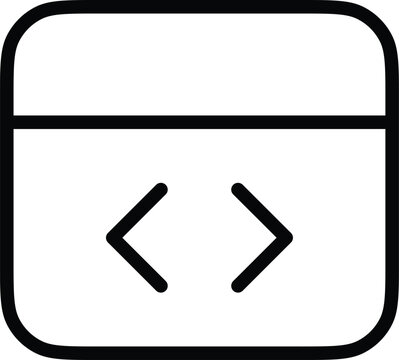 Vector art of code window icon for programming and development