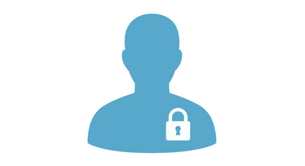 Secure personal data protecting identity with digital security on an individuals silhouette perfect for illustrating online safety and privacy.