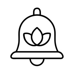 Vector art of a serene notification bell adorned with a lotus flower, symbolizing mindfulness, tranquility, and a gentle reminder