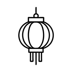 Vector art of line art illustration of a chinese lantern, symbolizing asian culture, festive celebrations, and traditional decorations
