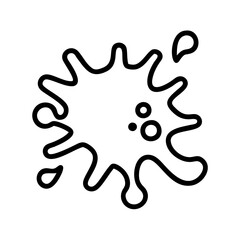 Vector art of outline drawing of a paint splash with drops a simple and modern graphic element for various creative projects