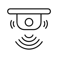 Vector art of security camera icon surveillance camera or cctv, home security system outline, line art style, vector illustration