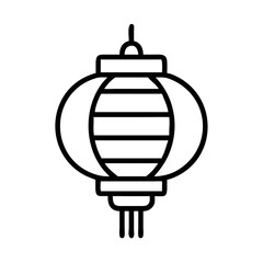 Vector art of outline drawing of a chinese lantern, representing asian culture, festive celebrations, and traditional decorative elements