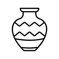 Vector art of elegant vase with zigzag patterns, a timeless piece of art, perfect for adding a touch of sophistication to any space