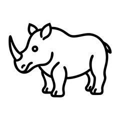 Vector art of rhino icon a simple and minimalist illustration of a rhinoceros, perfect for wildlife and conservation themes